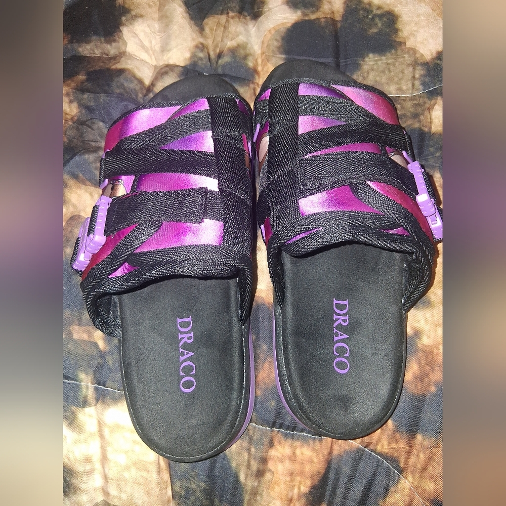 Draco Men's Black and Purple, Graduation Bear Sandals